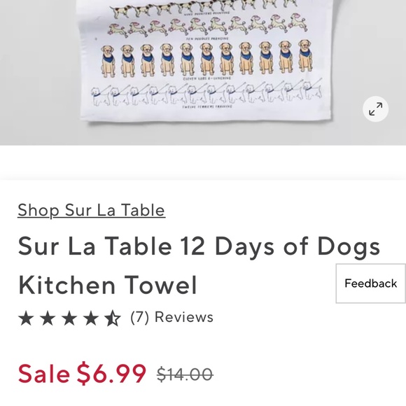 Sur la Table I 12 Dogs of Christmas I 12 Days of Dogs I Kitchen Towel - Picture 15 of 16